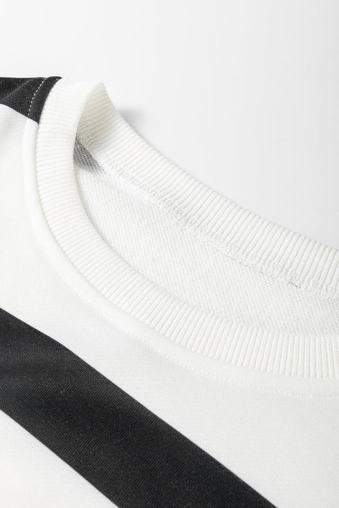 Striped Drop Shoulder Pullover And Jogger Pant Set