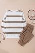 Striped Drop Shoulder Pullover And Jogger Pant Set