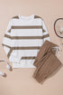 Striped Drop Shoulder Pullover And Jogger Pant Set