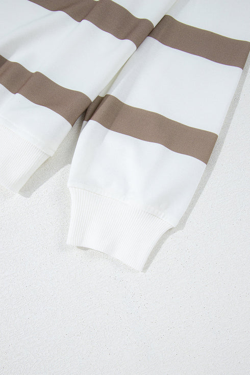 Striped Drop Shoulder Pullover And Jogger Pant Set