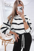 Striped Drop Shoulder Pullover And Jogger Pant Set