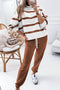 Striped Drop Shoulder Pullover And Jogger Pant Set