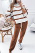 Striped Drop Shoulder Pullover And Jogger Pant Set