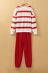 Striped Drop Shoulder Pullover And Jogger Pant Set