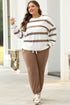 Striped Drop Shoulder Pullover And Jogger Pant Set