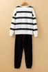 Striped Drop Shoulder Pullover And Jogger Pant Set