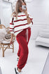 Striped Drop Shoulder Pullover And Jogger Pant Set