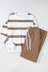 Striped Drop Shoulder Pullover And Jogger Pant Set