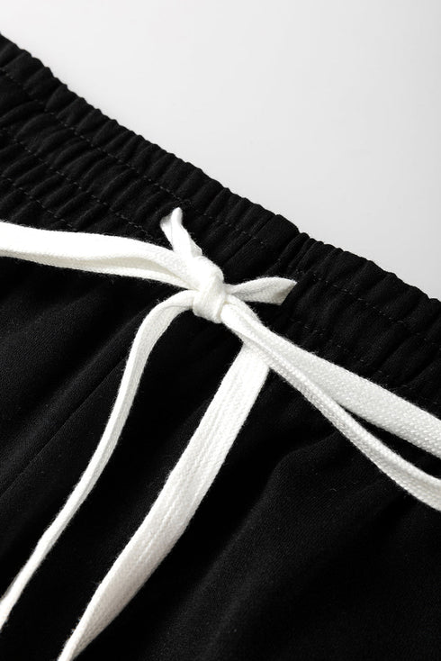 Striped Drop Shoulder Pullover And Jogger Pant Set