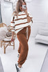 Striped Drop Shoulder Pullover And Jogger Pant Set