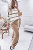 Striped Drop Shoulder Pullover And Jogger Pant Set