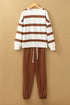 Striped Drop Shoulder Pullover And Jogger Pant Set