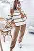 Striped Drop Shoulder Pullover And Jogger Pant Set