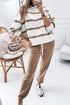 Striped Drop Shoulder Pullover And Jogger Pant Set