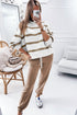Striped Drop Shoulder Pullover And Jogger Pant Set