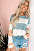 Striped Drop Shoulder Relaxed Fit Knit Top