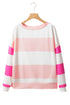 Striped Drop Shoulder Relaxed Fit Knit Top