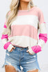 Striped Drop Shoulder Relaxed Fit Knit Top