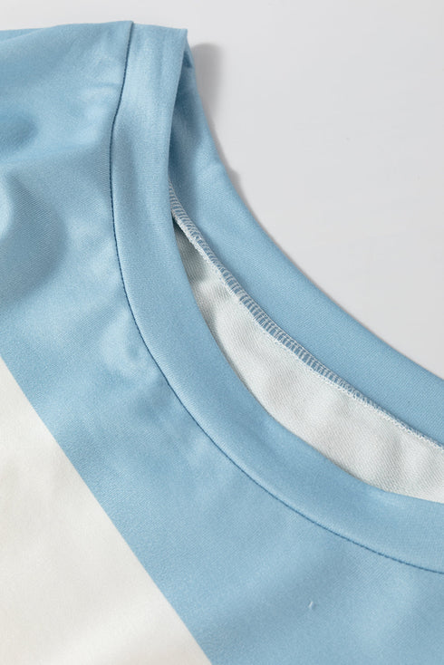 Striped Drop Shoulder Relaxed Fit Knit Top