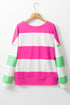 Striped Drop Shoulder Relaxed Fit Knit Top
