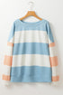 Striped Drop Shoulder Relaxed Fit Knit Top