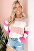 Striped Drop Shoulder Relaxed Fit Knit Top
