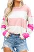 Striped Drop Shoulder Relaxed Fit Knit Top