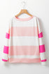 Striped Drop Shoulder Relaxed Fit Knit Top