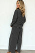 Striped Drop Shoulder Relaxed Pullover Two Piece Pant Set