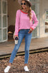 Striped Drop Shoulder Ribbed Trim Pullover Sweater