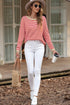 Striped Drop Shoulder Ribbed Trim Pullover Sweater