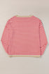 Striped Drop Shoulder Ribbed Trim Pullover Sweater