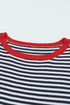 Striped Drop Shoulder Ribbed Trim Pullover Sweater