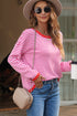 Striped Drop Shoulder Ribbed Trim Pullover Sweater