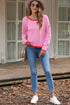 Striped Drop Shoulder Ribbed Trim Pullover Sweater