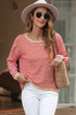 Striped Drop Shoulder Ribbed Trim Pullover Sweater