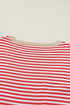 Striped Drop Shoulder Ribbed Trim Pullover Sweater