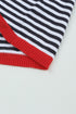 Striped Drop Shoulder Ribbed Trim Pullover Sweater