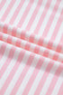 Striped Drop Shoulder Round Neck Buttoned Wide Leg Pant Sets