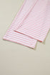 Striped Drop Shoulder Round Neck Buttoned Wide Leg Pant Sets