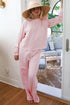 Striped Drop Shoulder Round Neck Buttoned Wide Leg Pant Sets