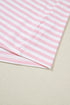 Striped Drop Shoulder Round Neck Buttoned Wide Leg Pant Sets