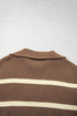 Striped Drop Shoulder V Neck Tunic Sweater