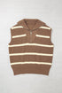 Striped Drop Shoulder V Neck Tunic Sweater