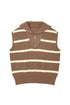 Striped Drop Shoulder V Neck Tunic Sweater
