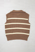 Striped Drop Shoulder V Neck Tunic Sweater