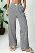 Striped Elastic High Waist Pocketed Wide Leg Pants