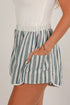 Striped Elastic Waist Cargo Pocket Casual Shorts