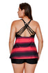 Striped Empire Waist Tankini Top With Boy Shorts
