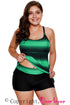 Striped Empire Waist Tankini Top With Boy Shorts